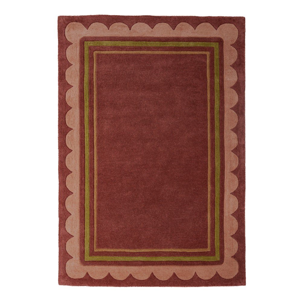 Bordowy wełniany dywan tkany ręcznie 120x170 cm Lois – Flair Rugs