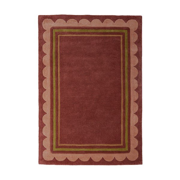 Bordowy wełniany dywan tkany ręcznie 160x230 cm Lois – Flair Rugs