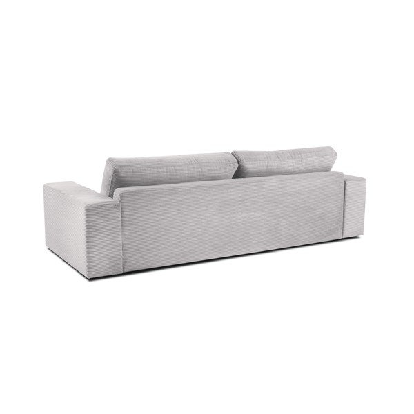 Jasnoszara sztruksowa sofa rozkładana Milo Casa Donatella-image-3