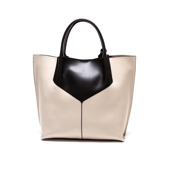 Skórzana torebka Anna Luchini 86 Nero Beige-image-1