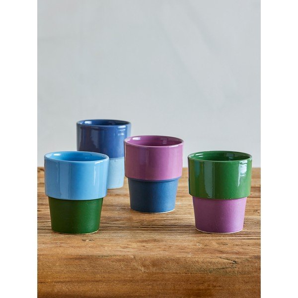 Kamionkowe filiżanki zestaw 4 szt. do cappuccino 150 ml Ewan – Bloomingville-image-1