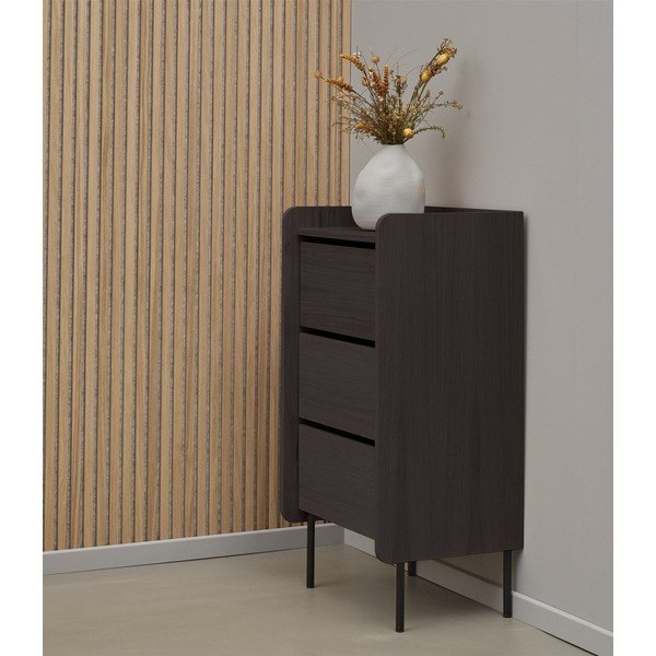 Czarna wysoka komoda w dekorze dębu 60x108,5 cm Wrap – Bonami Selection-image-1