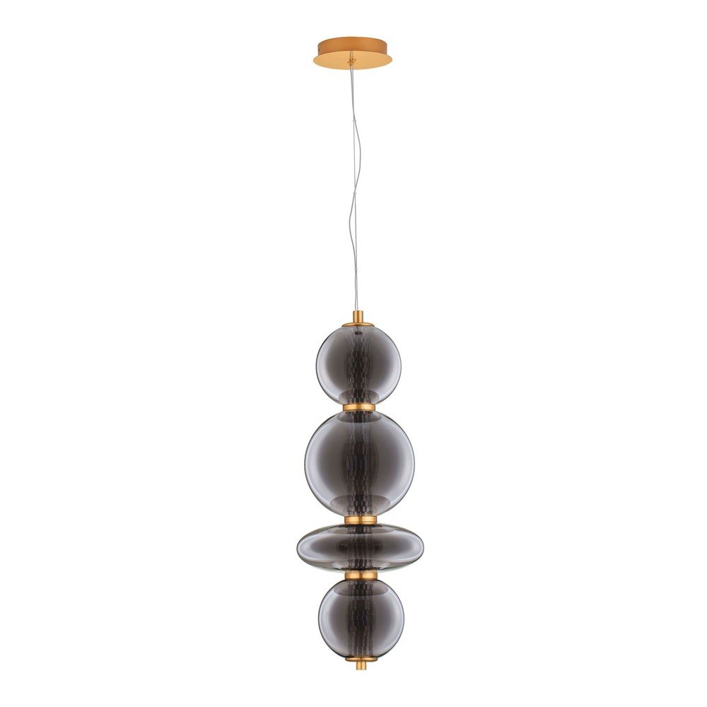 Szara metalowa lampa wisząca LED ze szklanym kloszem ø 25,5 cm Navi – Nova Luce