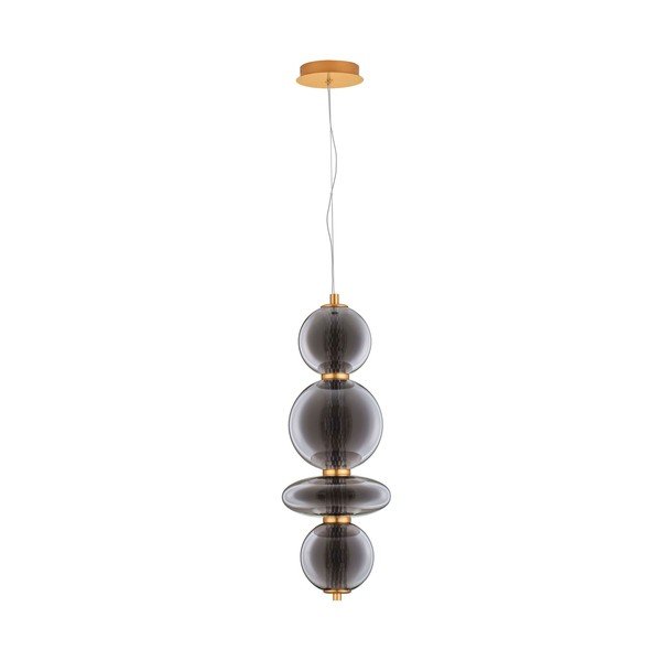 Szara metalowa lampa wisząca LED ze szklanym kloszem ø 25,5 cm Navi – Nova Luce