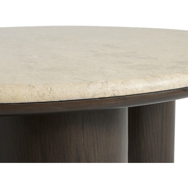 Okrągły stolik z marmurowym blatem w ciemnym naturalnym kolorze ø 90 cm Piazze – Unique Furniture-image-4