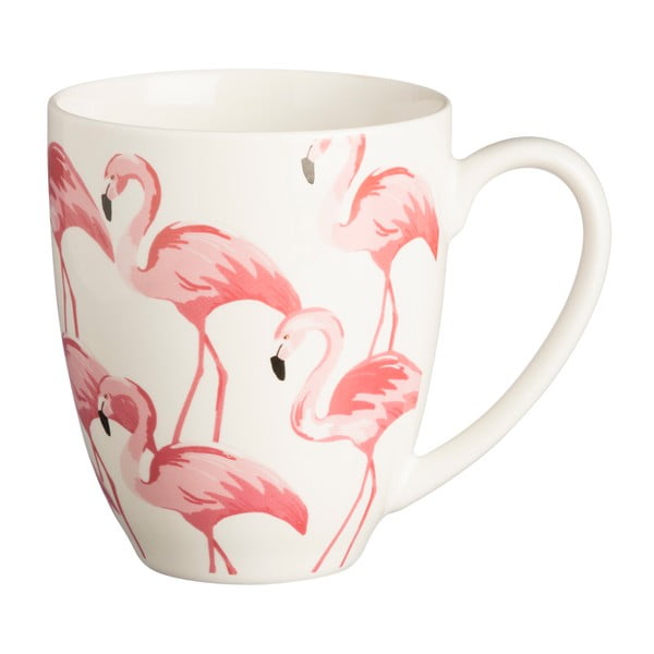 Kubek z porcelany z motywem flamingów Price & Kensington Flamingo, 380 ml