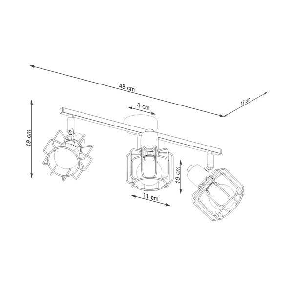 Czarna lampa sufitowa ø 10 cm Salom – Sollux-image-4