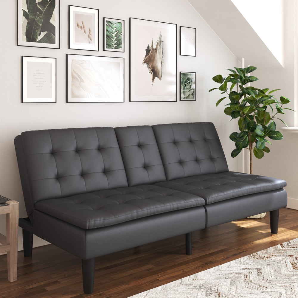 Szara rozkładana sofa z imitacji skóry 191 cm Maine – Støraa (zdjęcie 3)