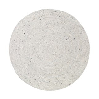 Biało-szary ręcznie wykonany dywan z wełny i bawełny Nattiot Neethu, ø 110 cm