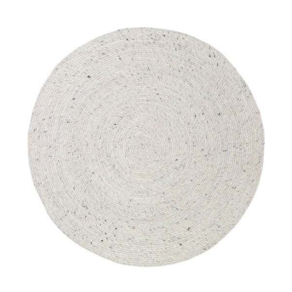 Biały ręcznie wykonany dywan z wełny i bawełny Nattiot Neethu, ø 140 cm
