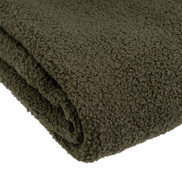 Zielony koc z materiału sherpa 130x160 cm Sherpa Bouclé – Casa Selección-image-2
