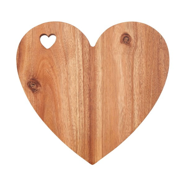 Deska w kształcie serca z drewna akacjowego z białym brzegiem Premier Housewares, 30x28 cm