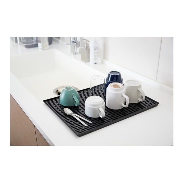 Czarny ociekacz na naczynia Yamazaki Tower-image-1