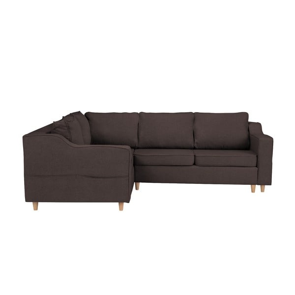 Ciemnobrązowa rozkładana 4-osobowa sofa Mazzini Sofas Jonquille, lewostronna-image-1