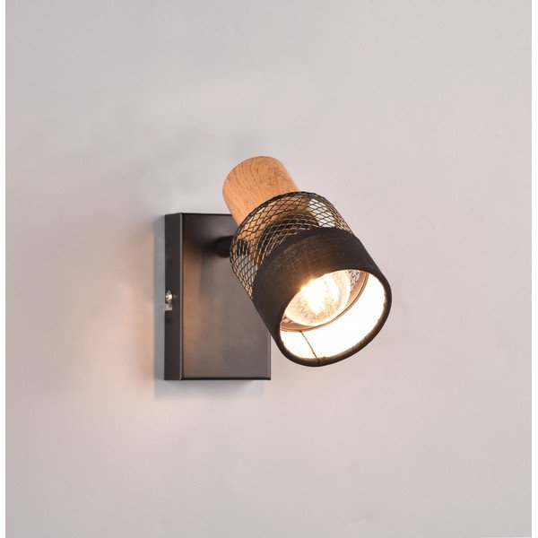 Czarno-naturalny kinkiet ø 7 cm Nandini – Trio-image-2