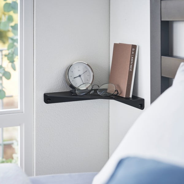 Czarna narożna metalowa półka 22 cm Tower – YAMAZAKI-image-1