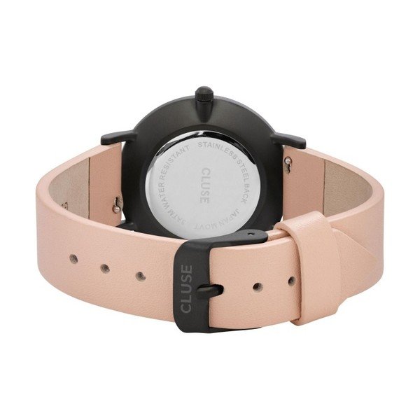 Zegarek damski ze skórzanym paskiem i czarnym cyferblatem Cluse Minuit-image-1