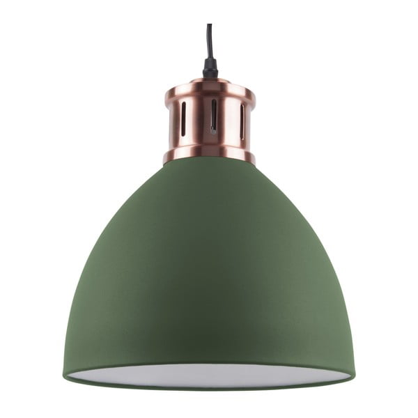 Zielona lampa wisząca z elementami w kolorze miedzi Leitmotiv Refine, ⌀ 40,5 cm