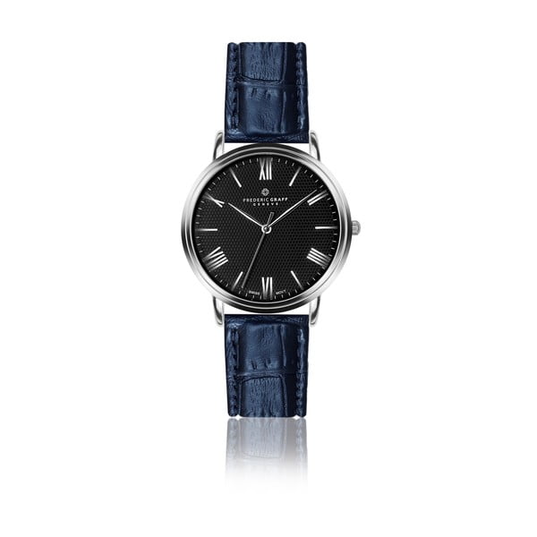 Zegarek męski z paskiem z prawdziwej skóry w niebieskiej barwie Frederic Graff Dareo