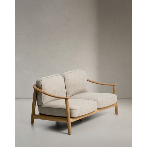 Beżowa/w naturalnym kolorze tapicerowana sofa ogrodowa Elunda – Kave Home-image-4