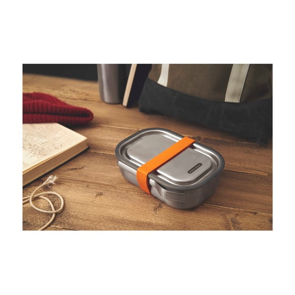 Nierdzewny pojemnik obiadowy z pomarańczowym paskiem Black + Blum, 1000 ml-image-2