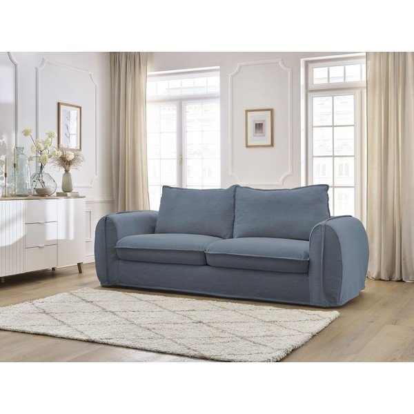 Niebieska sofa do spania/rozkładana 236 cm Archimede – Bobochic Paris-image-1