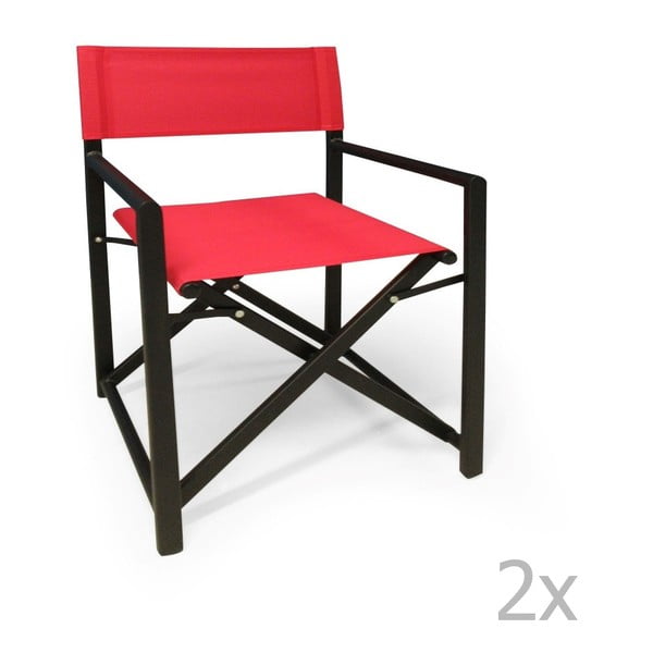 Zestaw 2 czerwonych krzeseł składanych Direct