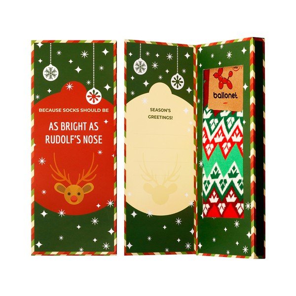 Skarpetki w opakowaniu podarunkowym Ballonet Socks Season's Greetings Socks Card with Flake, rozmiar 36 - 40-image-1