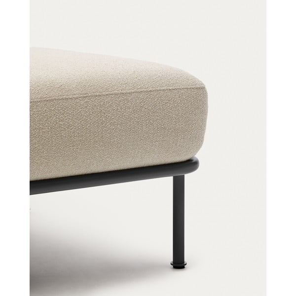 Beżowy podnóżek z materiału bouclé Aurum – Kave Home-image-3