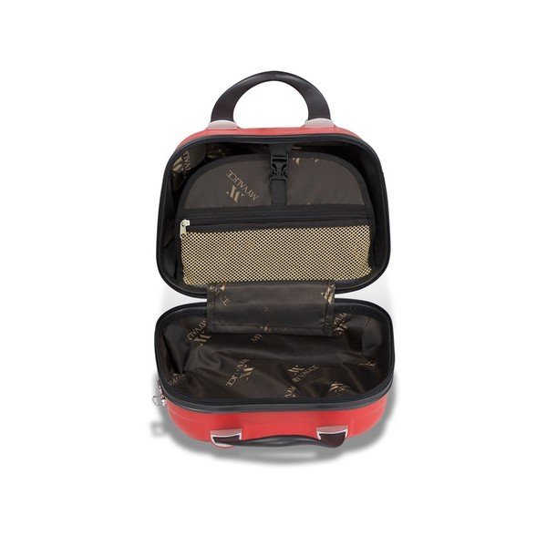 Zestaw 3 czerwonych walizek na kółkach z USB i kuferka podróżnego My Valice RESSO Travel Set-image-3