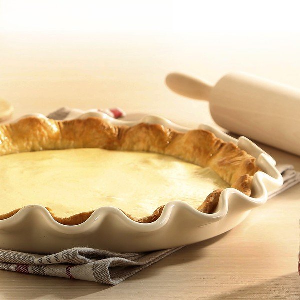 Płytka forma do ciasta w kolorze kości słoniowej Emile Henry, ⌀ 33 cm-image-2