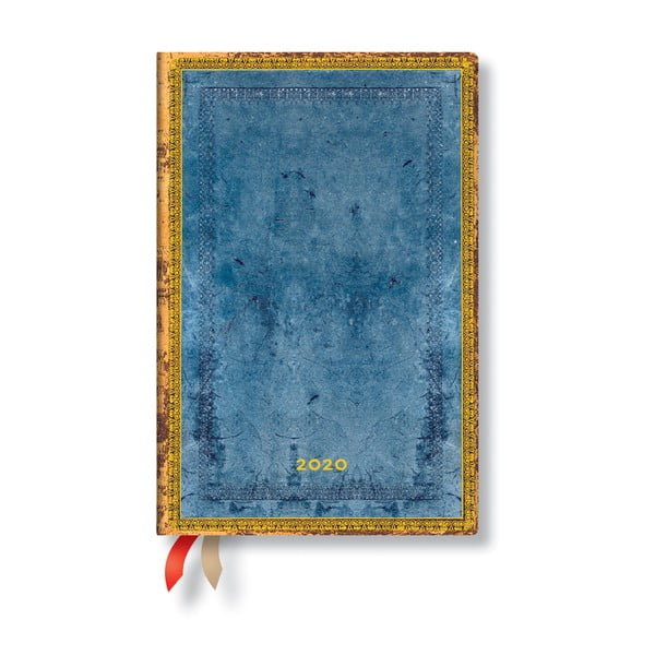 Niebieski kalendarz na rok 2020 w twardej oprawie Paperblanks Riviera, 160 str.
