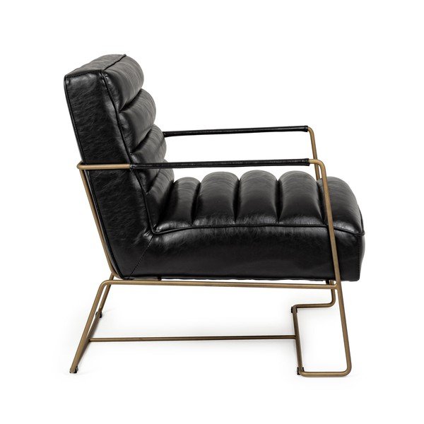 Czarny fotel z imitacji skóry Brianna – Bizzotto-image-3