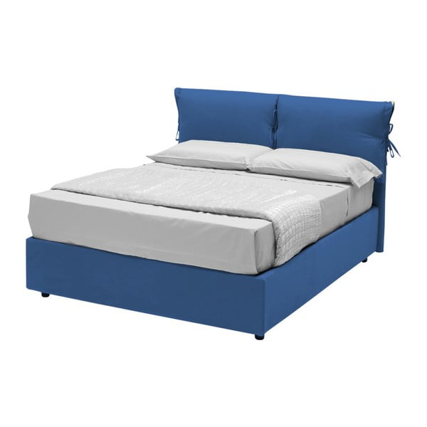 Niebieskie łóżko jednoosobowe ze schowkiem 13Casa Iris, 120x190 cm