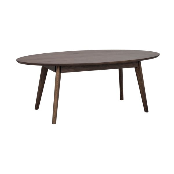 Ciemnobrązowy stolik w dekorze dębu 65x130 cm Yumi – Rowico-image-2