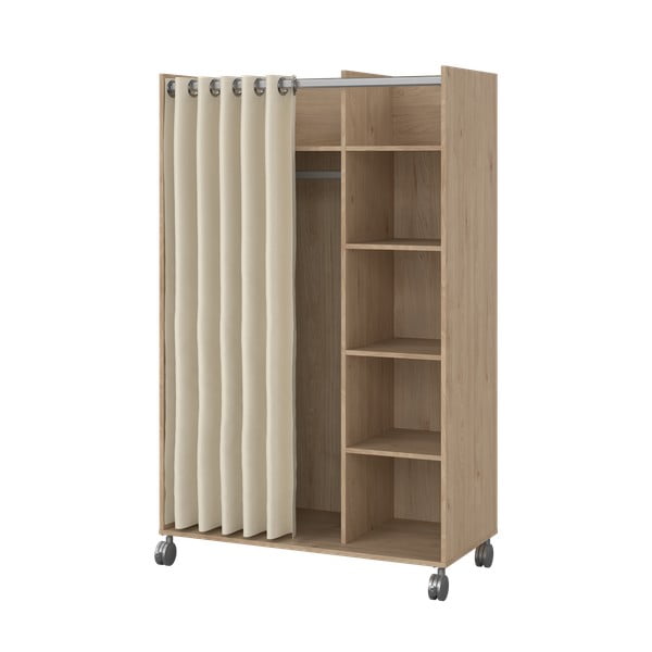 Beżowo-naturalna szafa w dekorze dębu 100x160 cm Kit – Tvilum-image-2