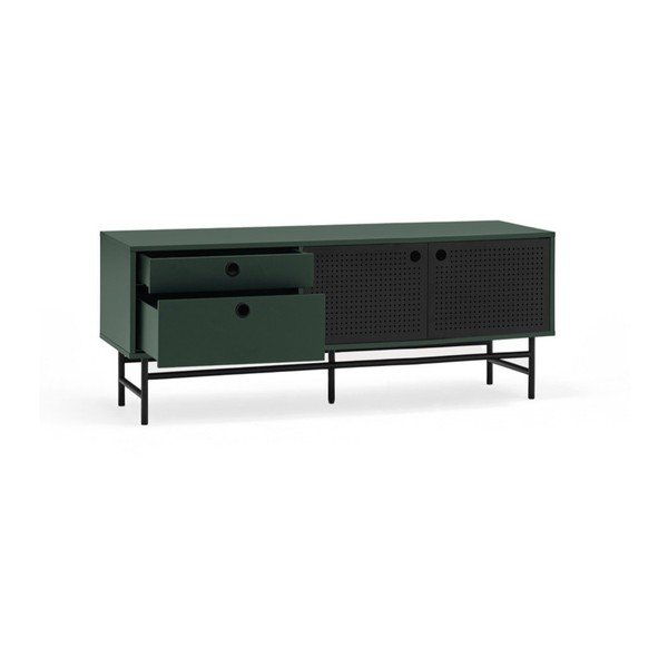 Ciemnozielona szafka pod TV 140x52 cm Punto – Teulat-image-4