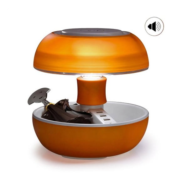 Lampa stołowa, ładowarka i głośnik w jednym Joyo Light, pomarańczowa