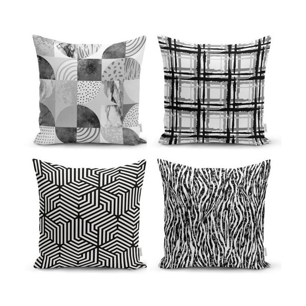 Zestaw 4 dekoracyjnych poszewek na poduszki Minimalist Cushion Covers Minimalist Drawing, 45x45 cm