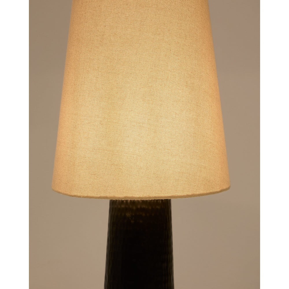 Czarno-kremowa lampa stojąca z tekstylnym kloszem (wysokość 129 cm) Senni – Kave Home (zdjęcie 4)