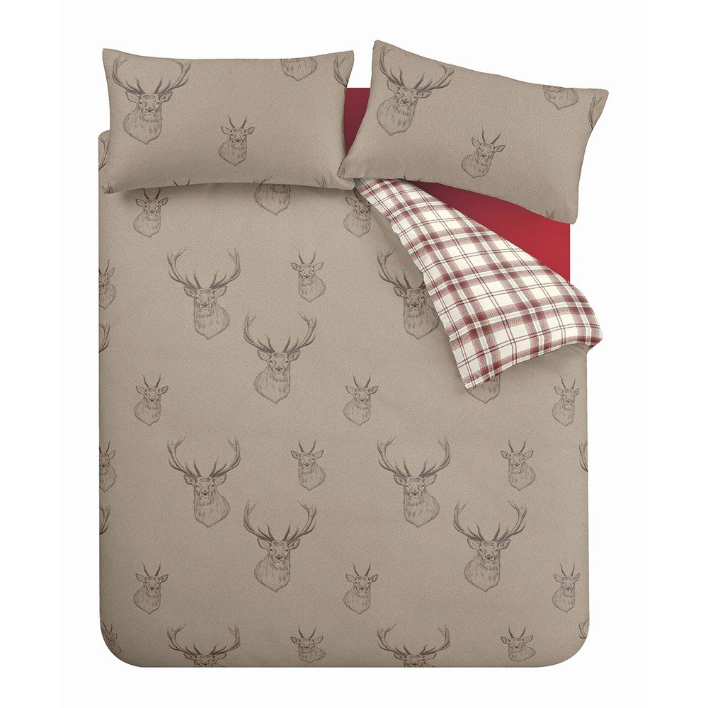 Beżowa pościel dwuosobowa 3-częściowa 230x220 cm Stag – Catherine Lansfield