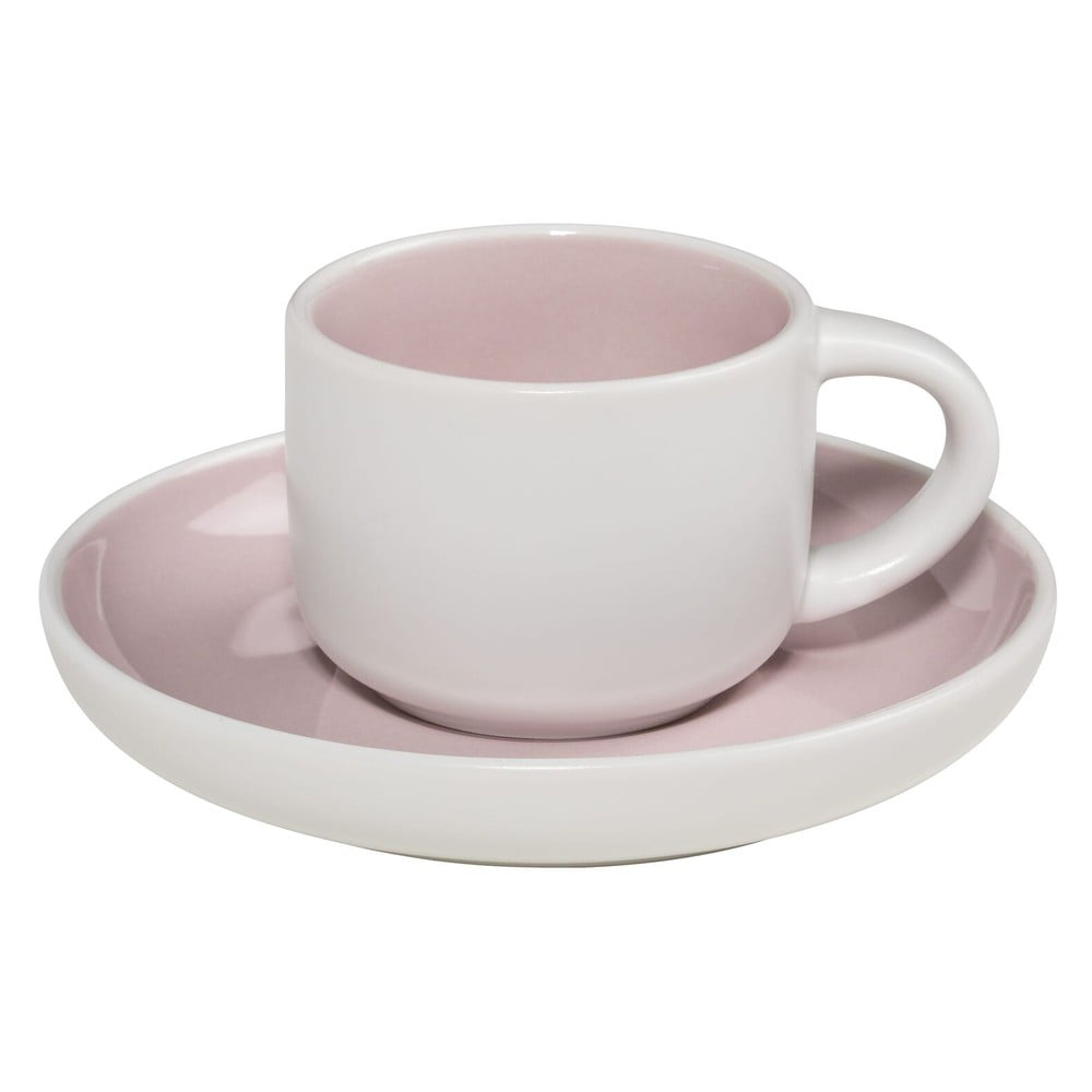 Różowo-biała filiżanka do espresso ze spodkiem Maxwell & Williams Tint, 100 ml