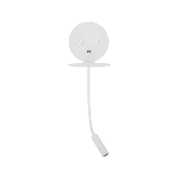 Biały aluminiowy kinkiet LED z elastyczną konstrukcją/z portem USB Eclip – Nova Luce