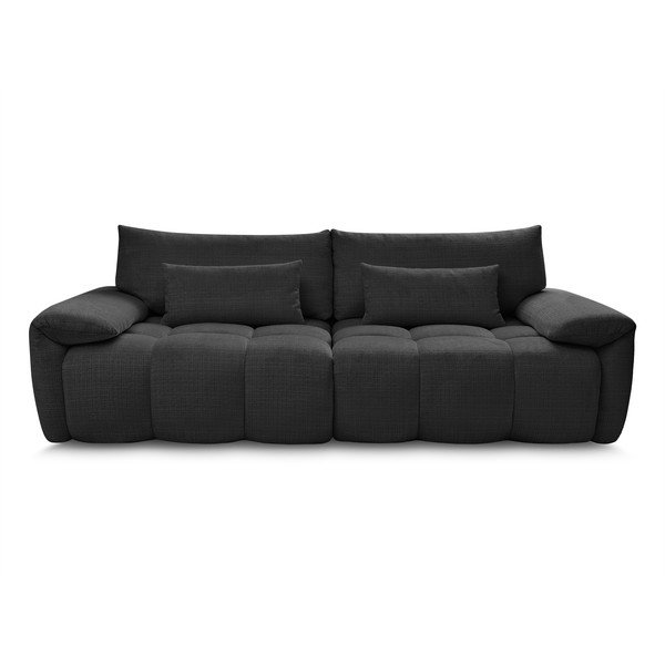Czarna sofa z tkaniny szenilowej 264 cm Ivane – Bobochic Paris