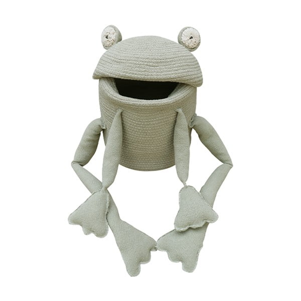 Jasnozielony tekstylny dziecięcy kosz na zabawki ø 23x35 cm Fred the Frog – Lorena Canals