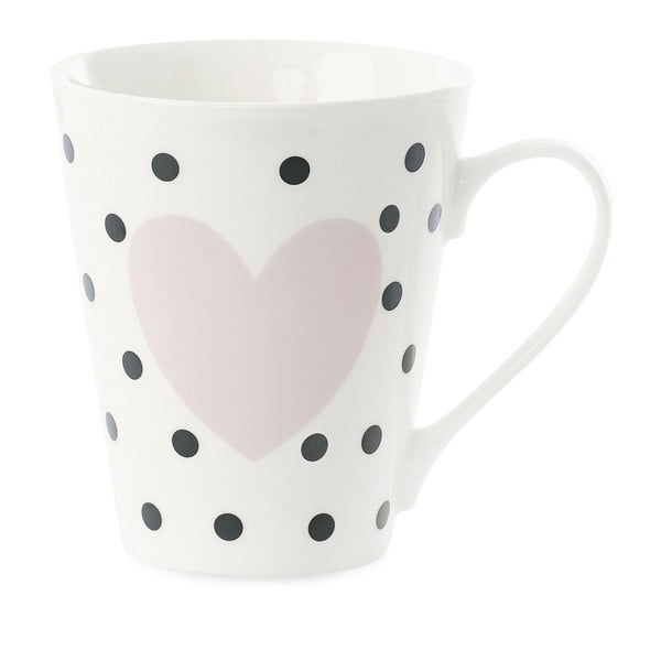 Kubek porcelanowy Miss Étoile Coffee Black Dots and Rose Heart