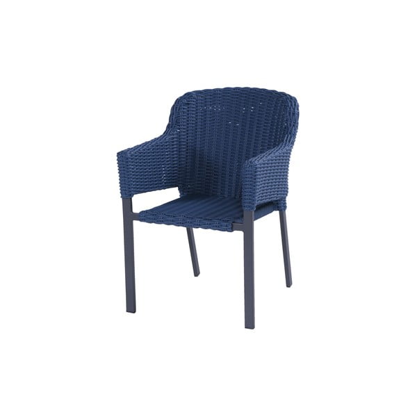 Ciemnoniebieskie krzesło ogrodowe ze sztucznego rattanu Cairo – Hartman