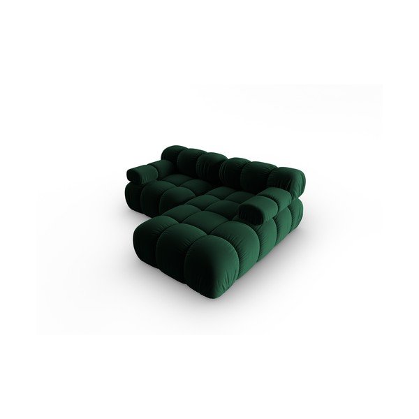 Zielony aksamitny narożnik (prawostronny) Bellis – Micadoni Home-image-4