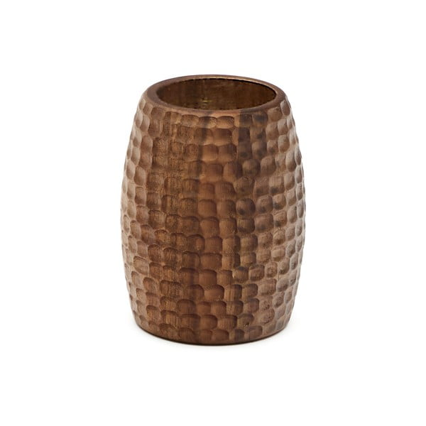 Brązowy drewniany kubek na szczoteczki do zębów Fraz – Kave Home