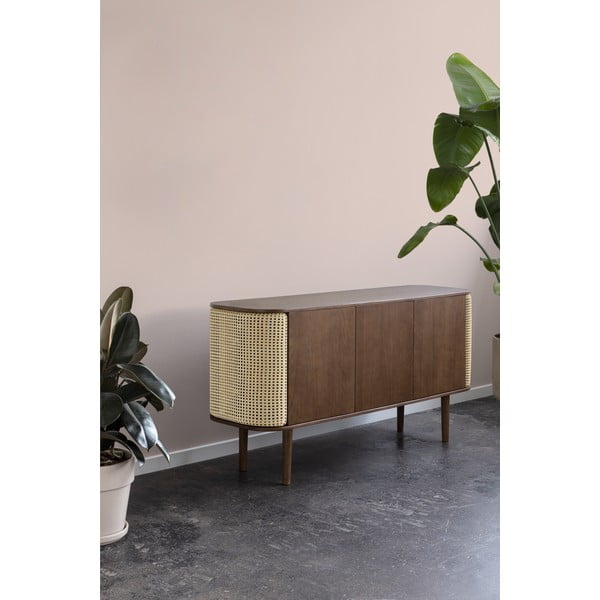 Brązowa niska komoda w dekorze dębu 150x75 cm Treasures – UMAGE-image-1